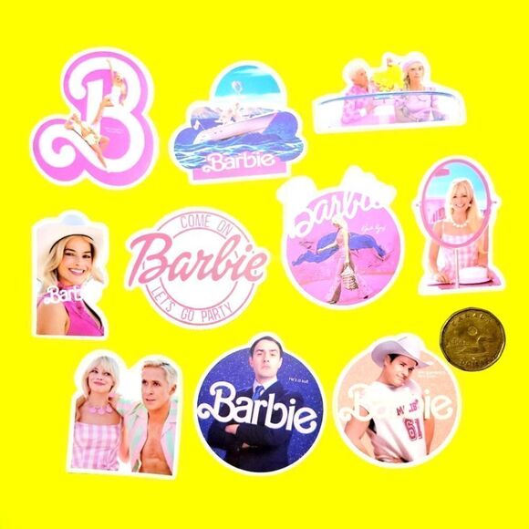3/$20 Brand New 10x Waterproof Barbie Stickers #5 - Picture 1 of 1